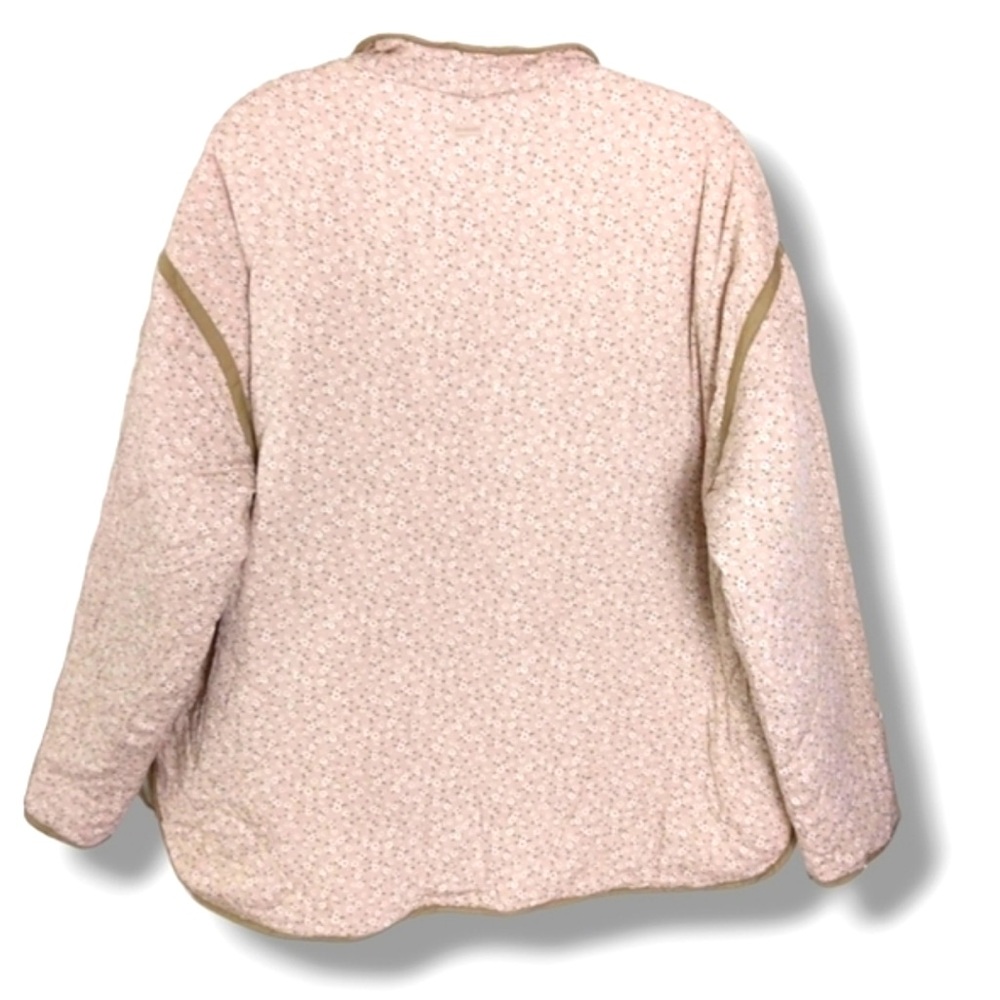 NEW BLANK NYC Reversible Quilted Puffy Cream/Pink Floral Print Button-up Jacket - Picture 11 of 13